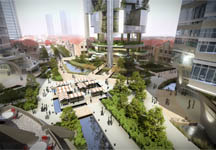 artist impression shanghai master plan urban design architecture visualization