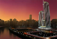 artist impression commercial exteriors towers architecture visualization
