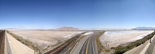 Salt lake highway, Utah, USA panorama photo